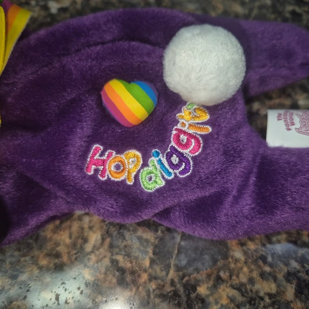 Lisa Frank Purple Stuffed Bunny with Blue Ears - Picture 7 of 10